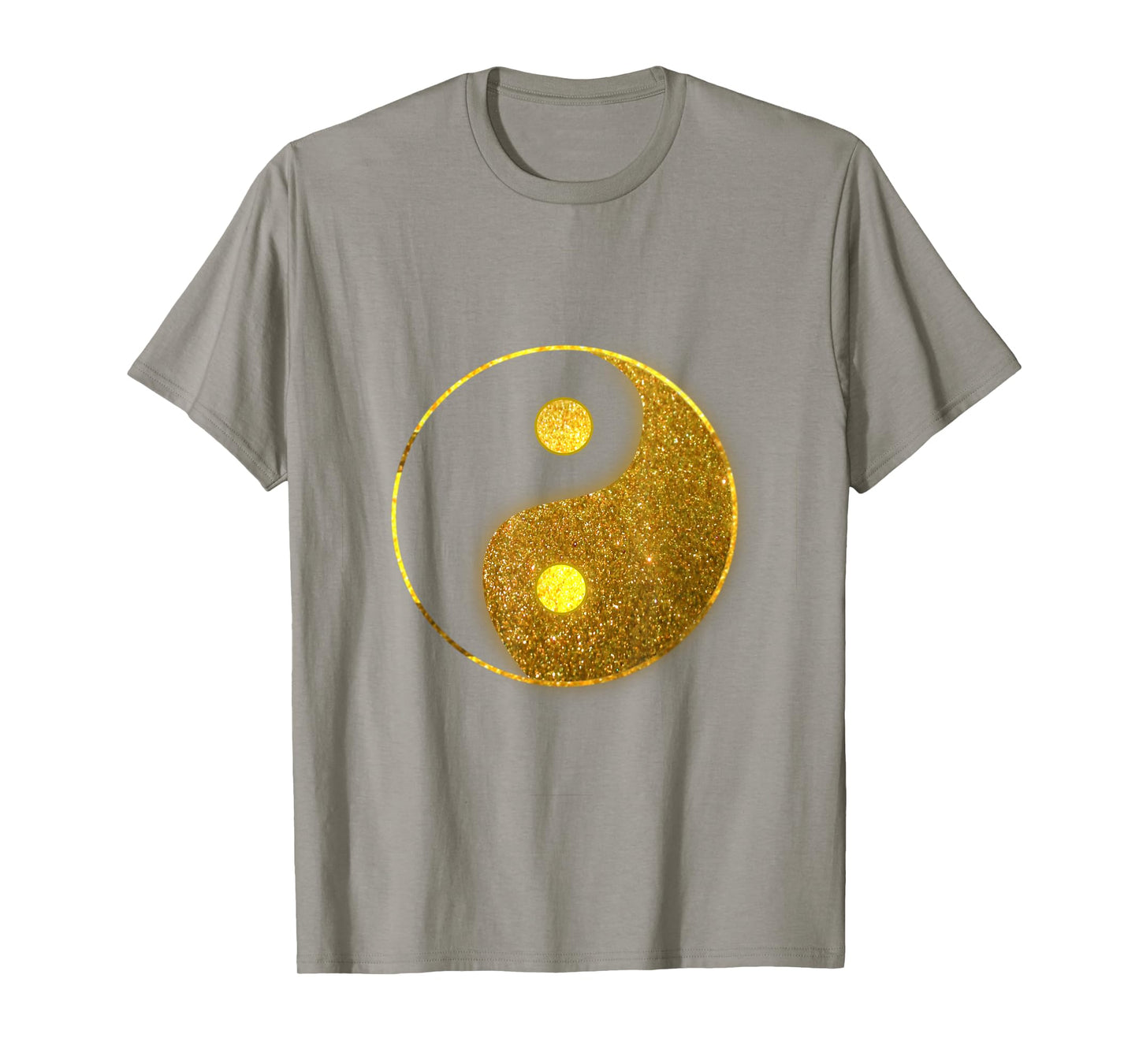 Faux Printed Gold Yin Yang Shirt Zen Chinese Symbol