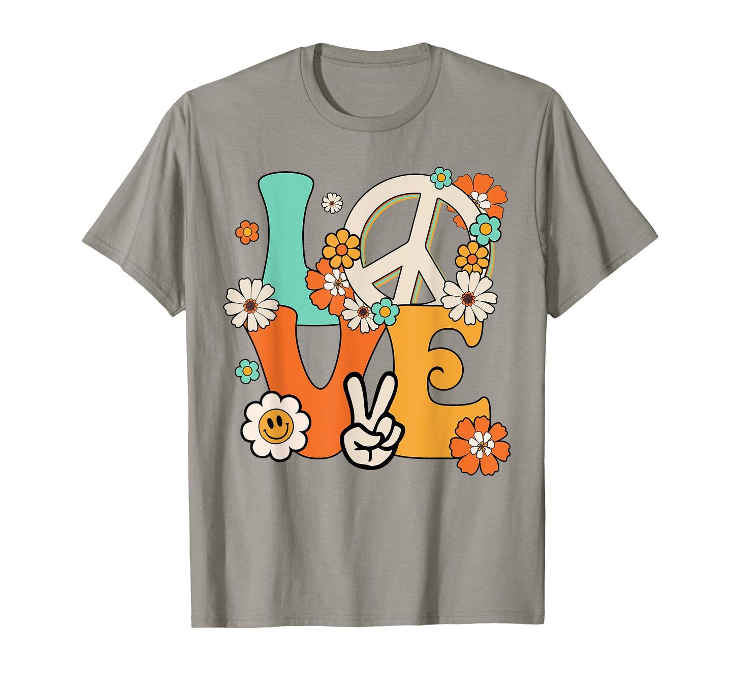 PEACE SIGN LOVE T Shirt 60s 70s Tie Dye Hippie Costume T-Shirt