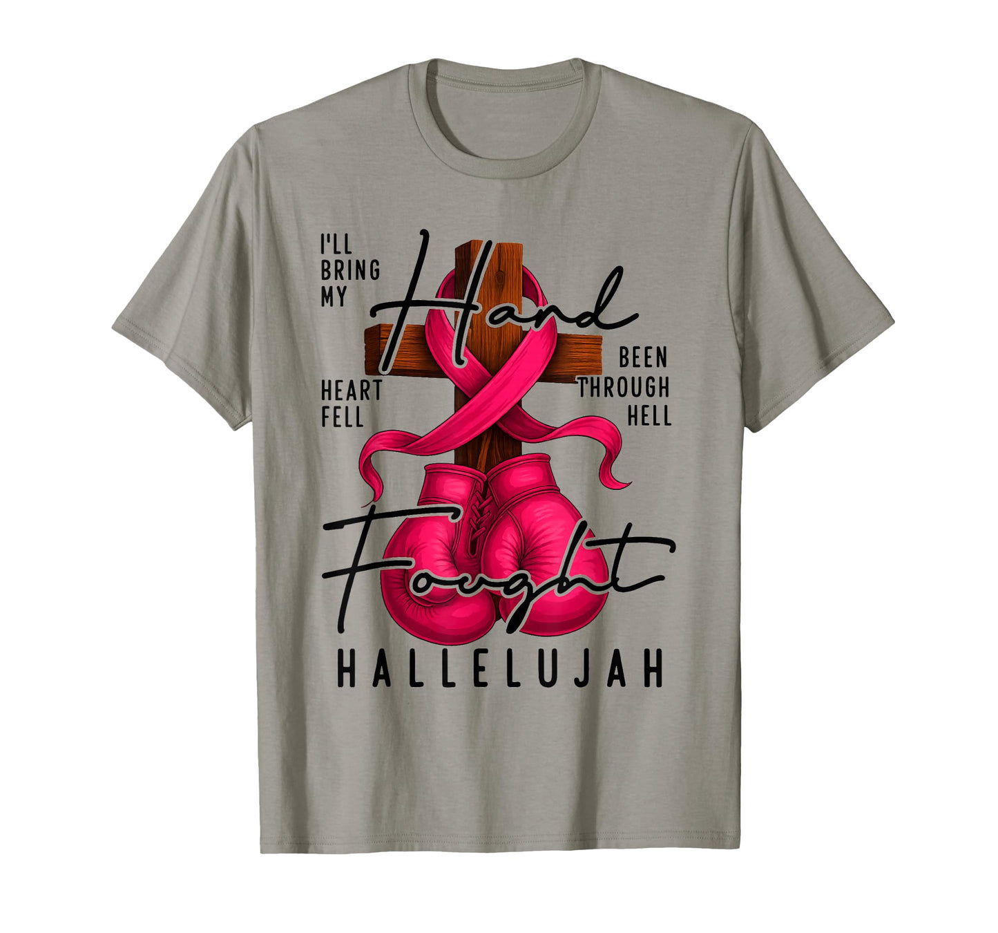 Breast Cancer Awareness Christian Hard Fought Hallelujah God T-Shirt