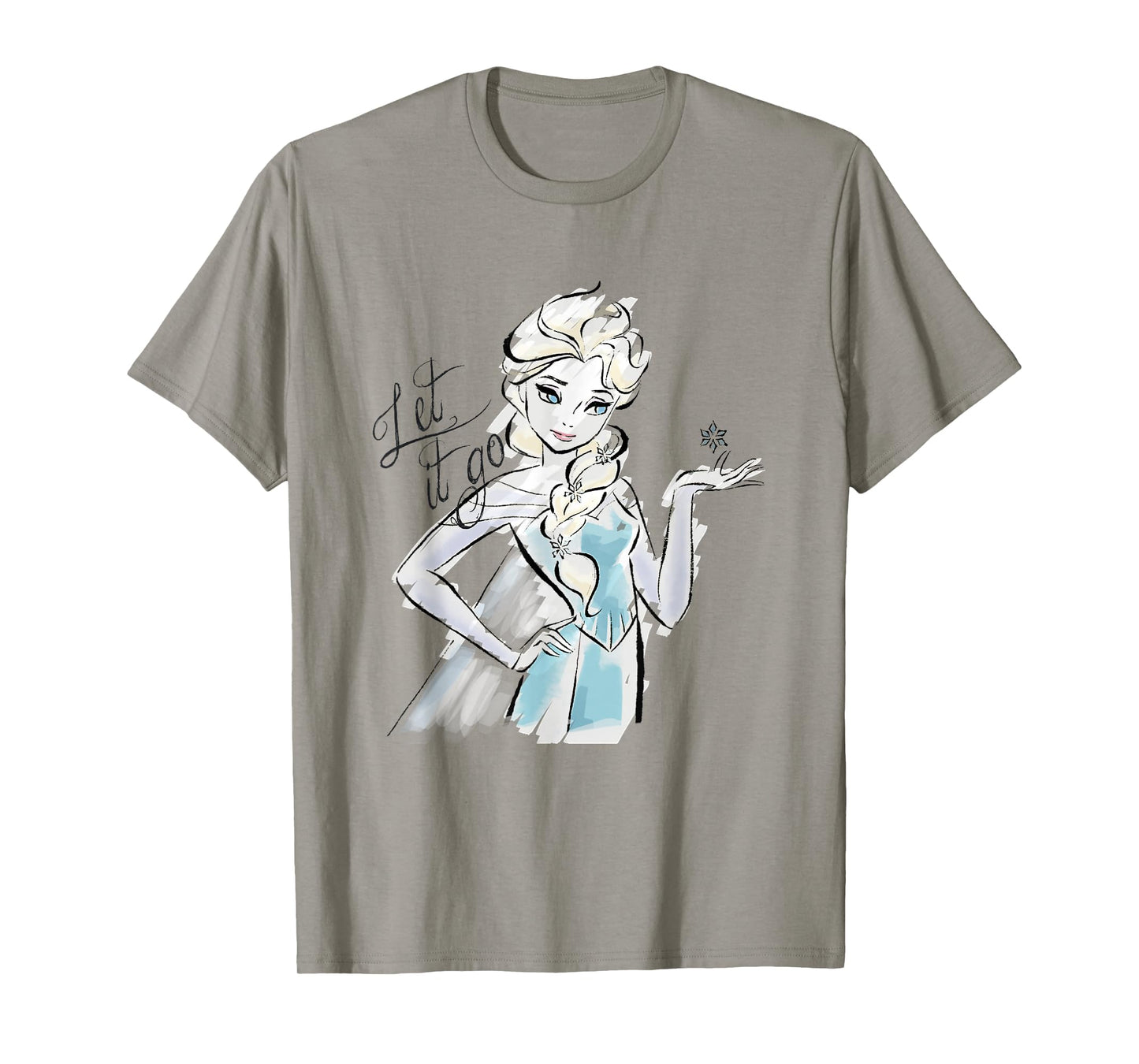 Disney Frozen Let It Go Elsa Vintage Sketch Outline T-Shirt