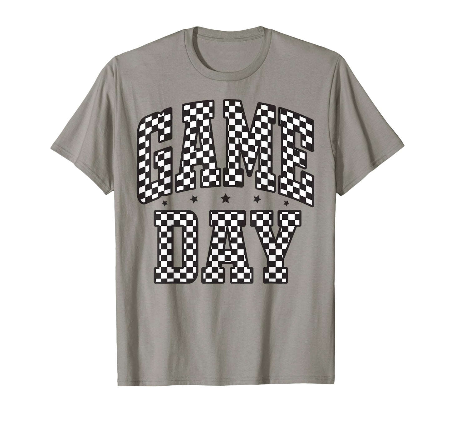 Funny Checkered Game Day Football Black White Gift Women T-Shirt