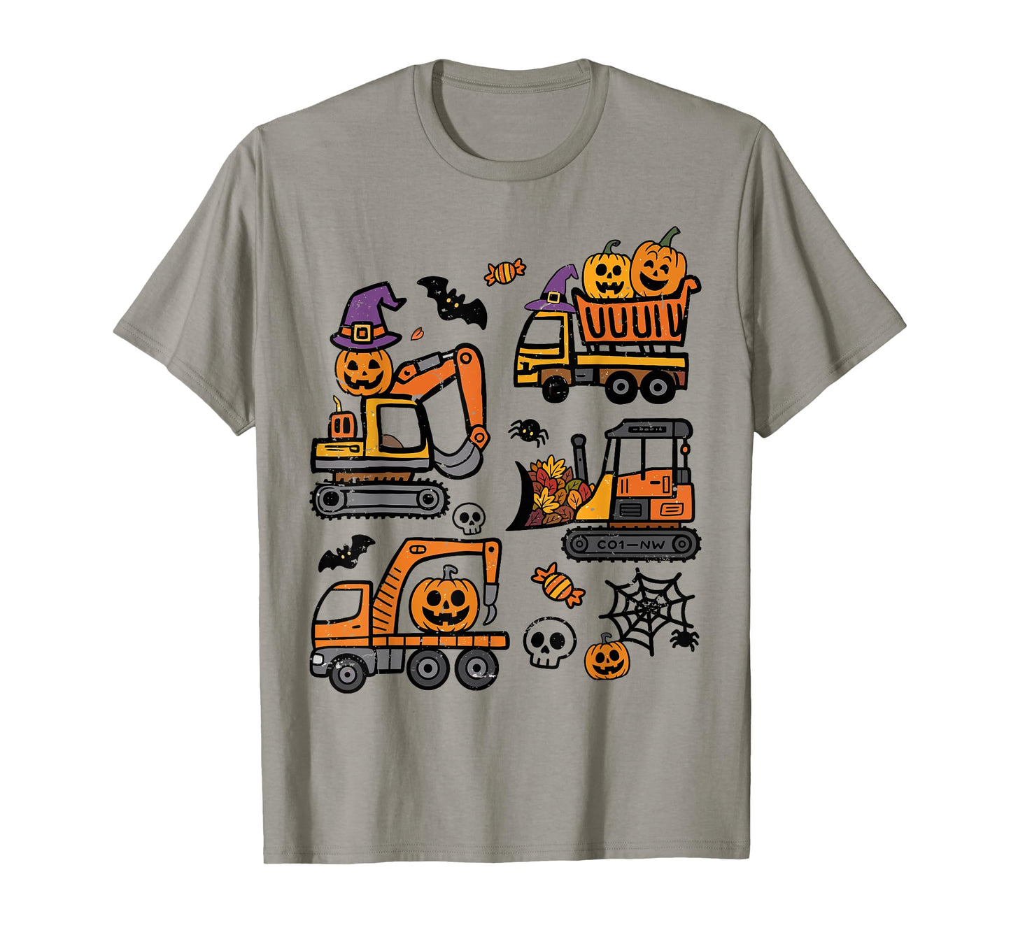 Construction Grid Excavator Halloween Costume Toddlers Boys T-Shirt