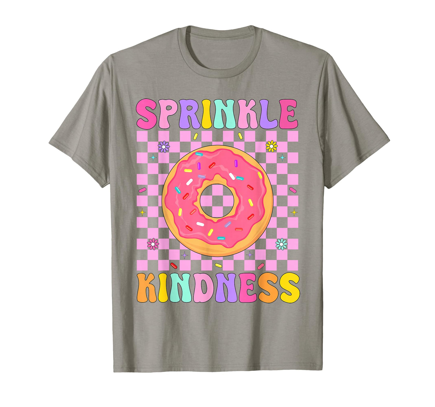 Sprinkle Kindness Groovy Donut Doughnut Lover Girls Women T-Shirt