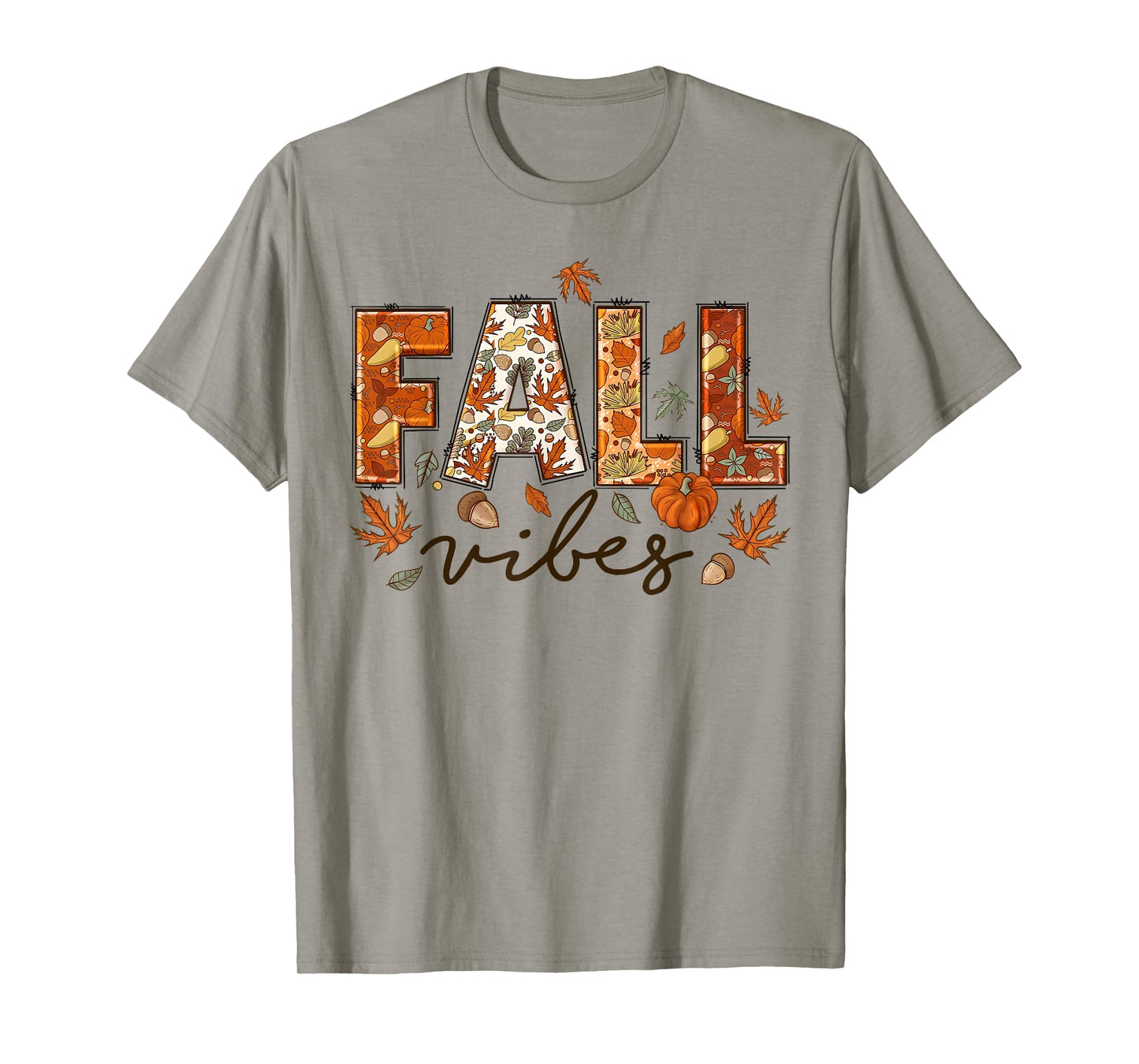 Fall Vibes Pumpkin Season Thanksgiving Autumn Fall Leaves T-Shirt