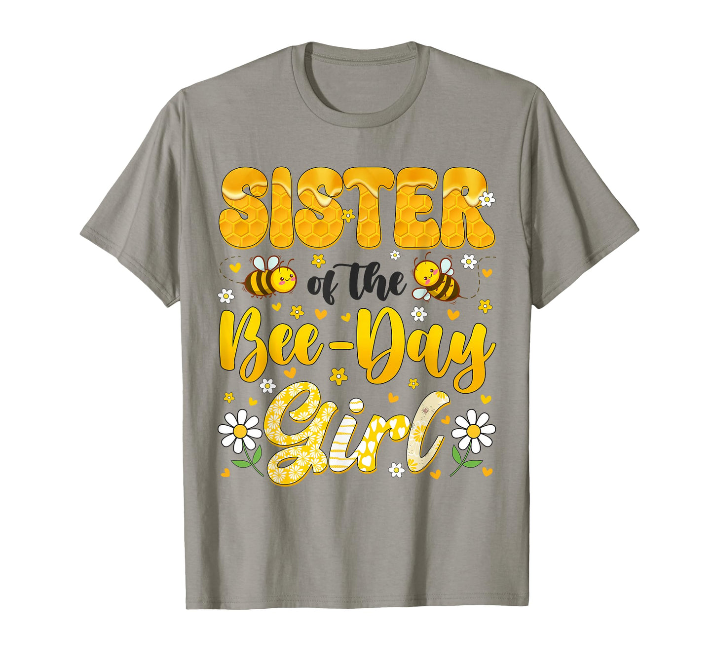 Sister Of The Bee Day Girl Flower Birthday Family Matching T-Shirt