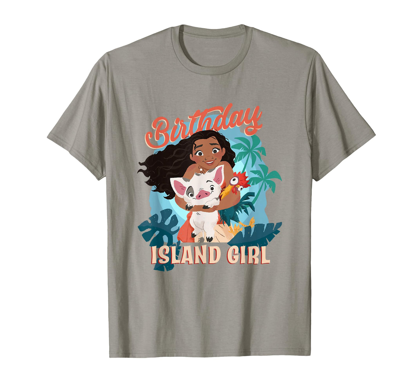 Disney Moana Birthday Island Girl Moana Pua Hei Hei Big Logo T-Shirt