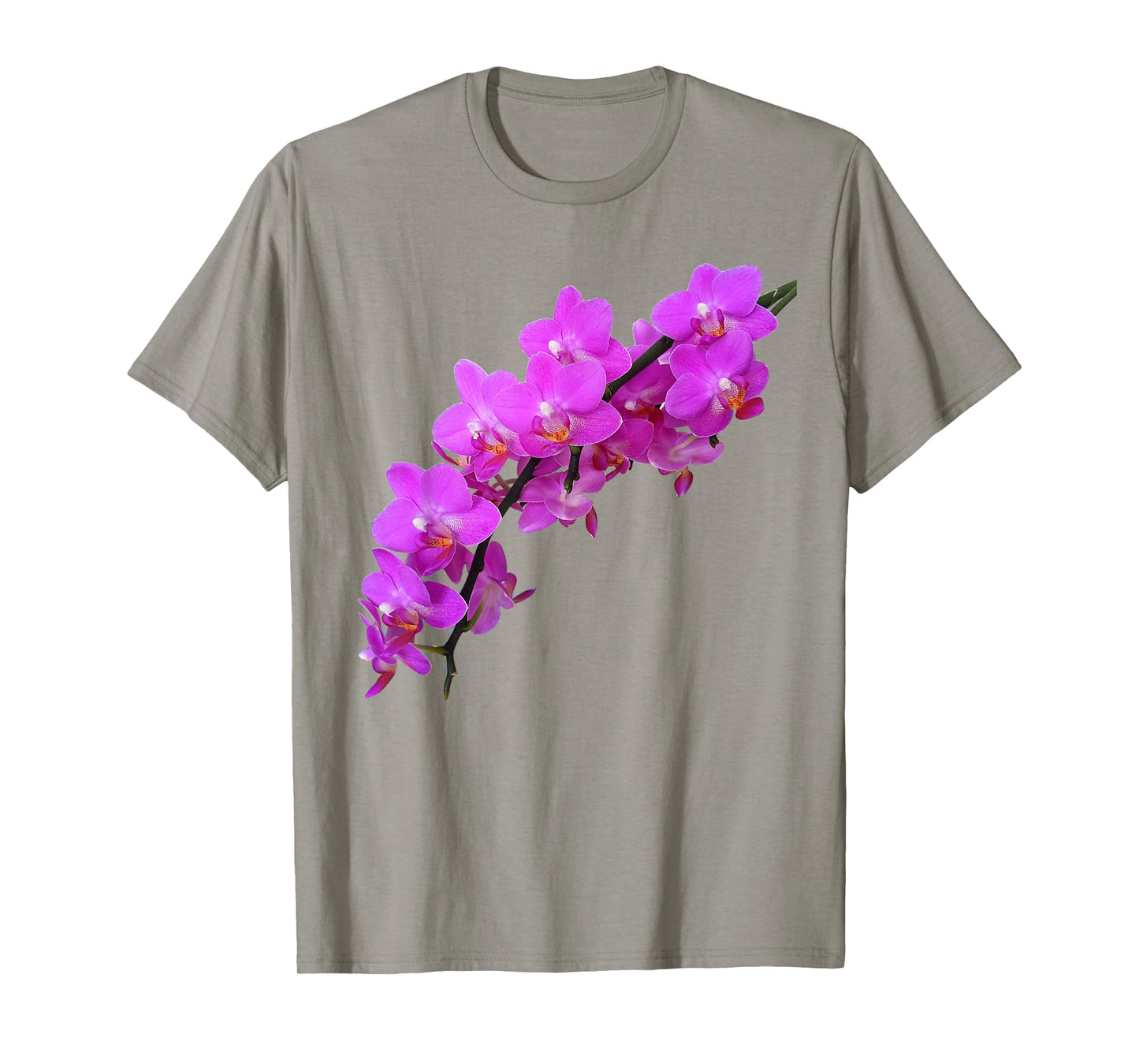 Branch of Pink Magenta Phalaenopsis Orchids 2 Shapes Mania T-Shirt