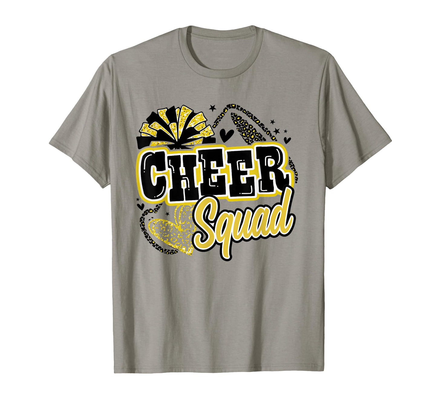 Cheer Squad Coquette Bow Sport Cheerleader Cheerleading Gold T-Shirt