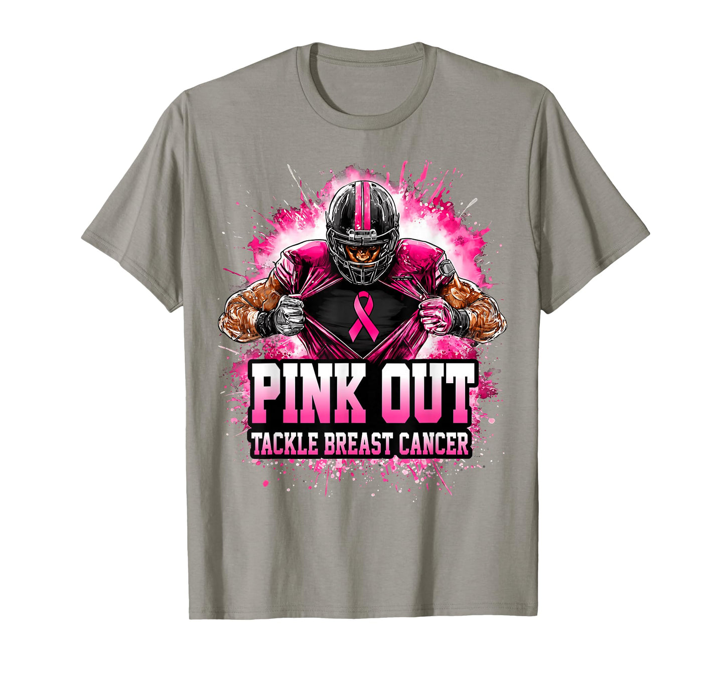 Football Pink Out Tackle Breast Cancer Awareness Men Women T-Shirt