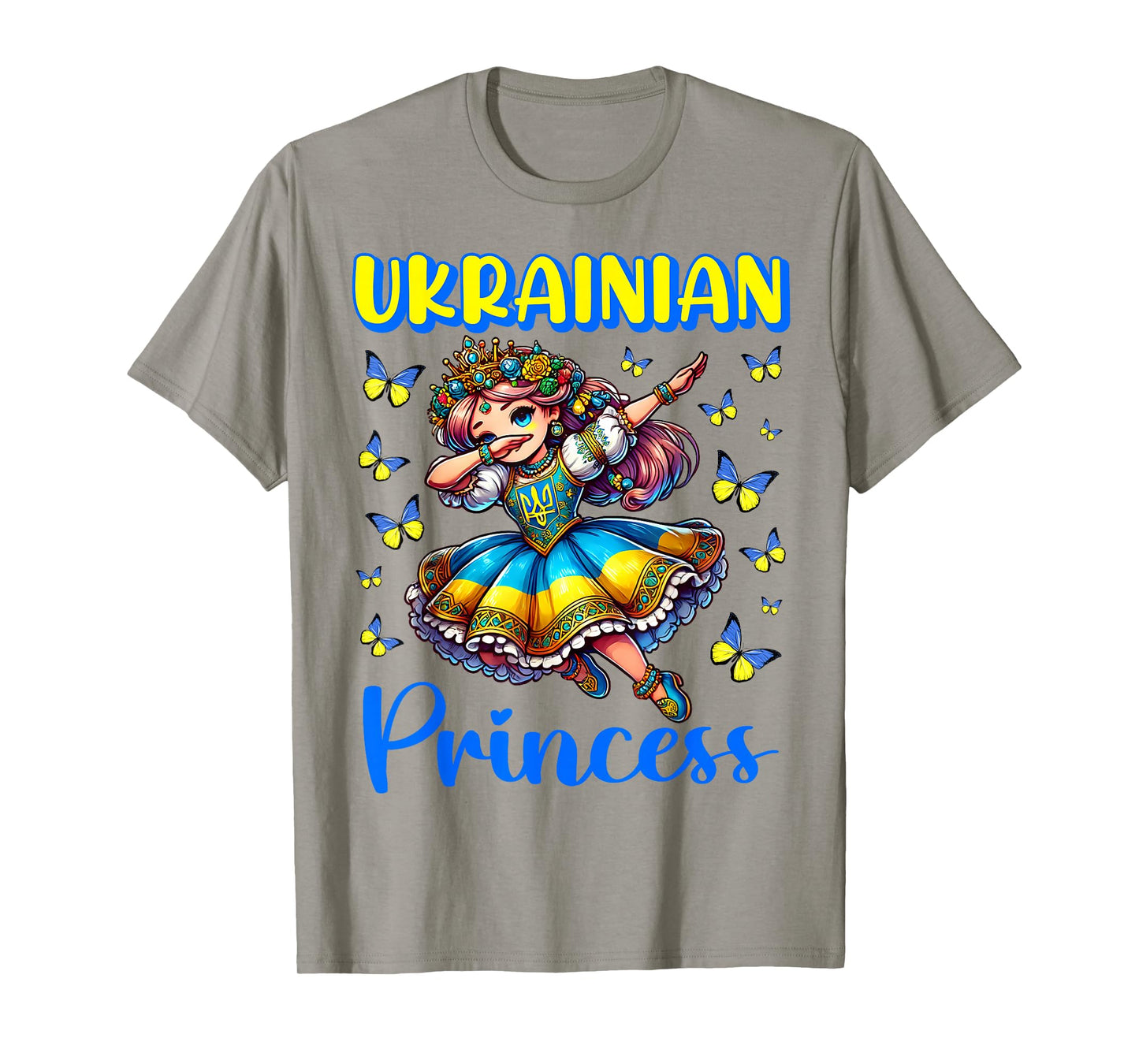 Ukrainian Princess Dab Girl Flag Dress Heritage for Kids T-Shirt