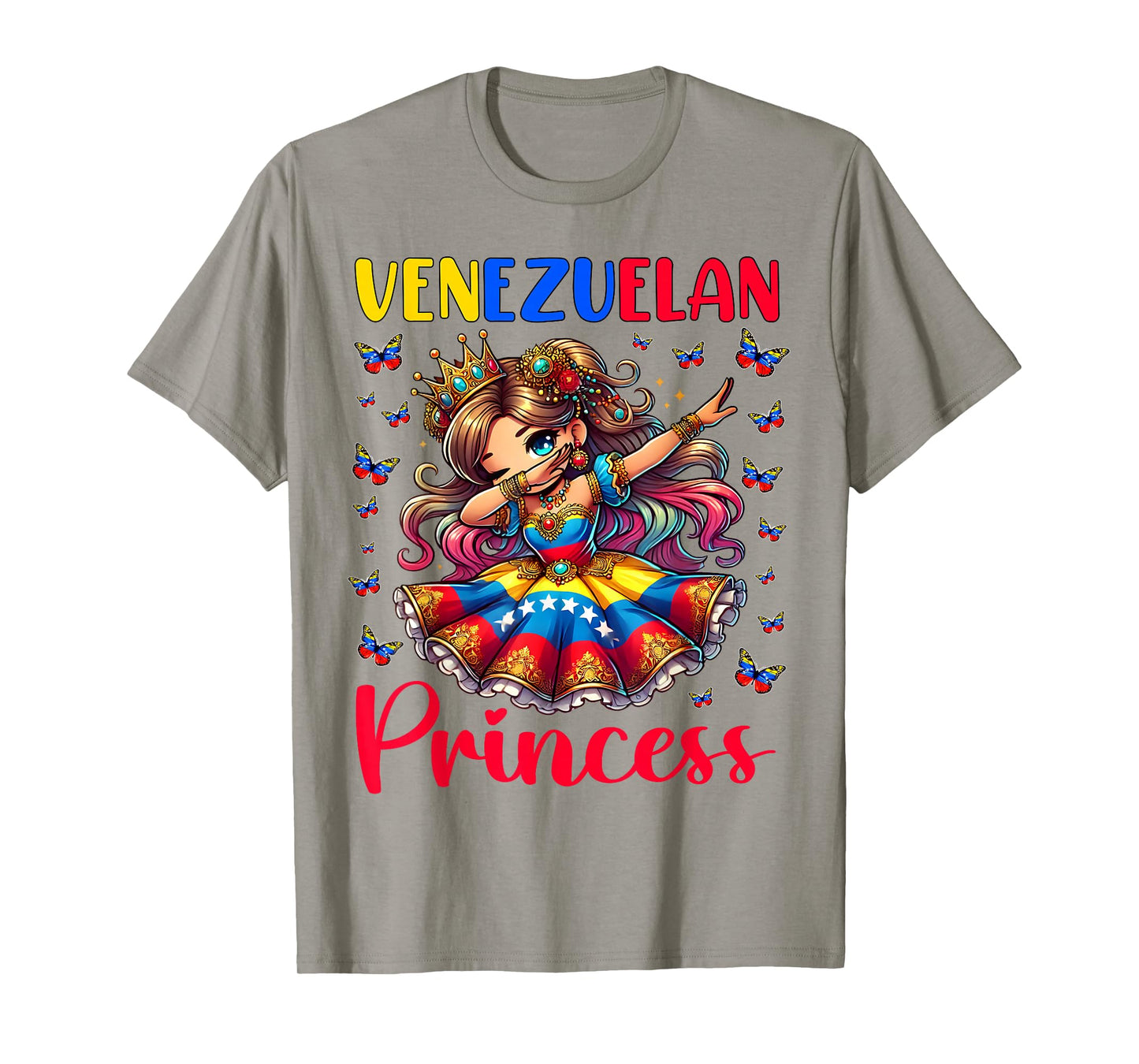 Venezuelan Princess Dab Girl Flag Dress Heritage for Kids T-Shirt