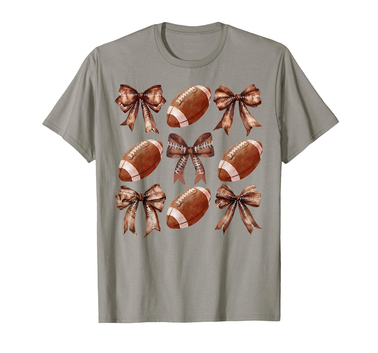 Football Fall Coquette Bow Football Mom Mama Game Day Cheer T-Shirt