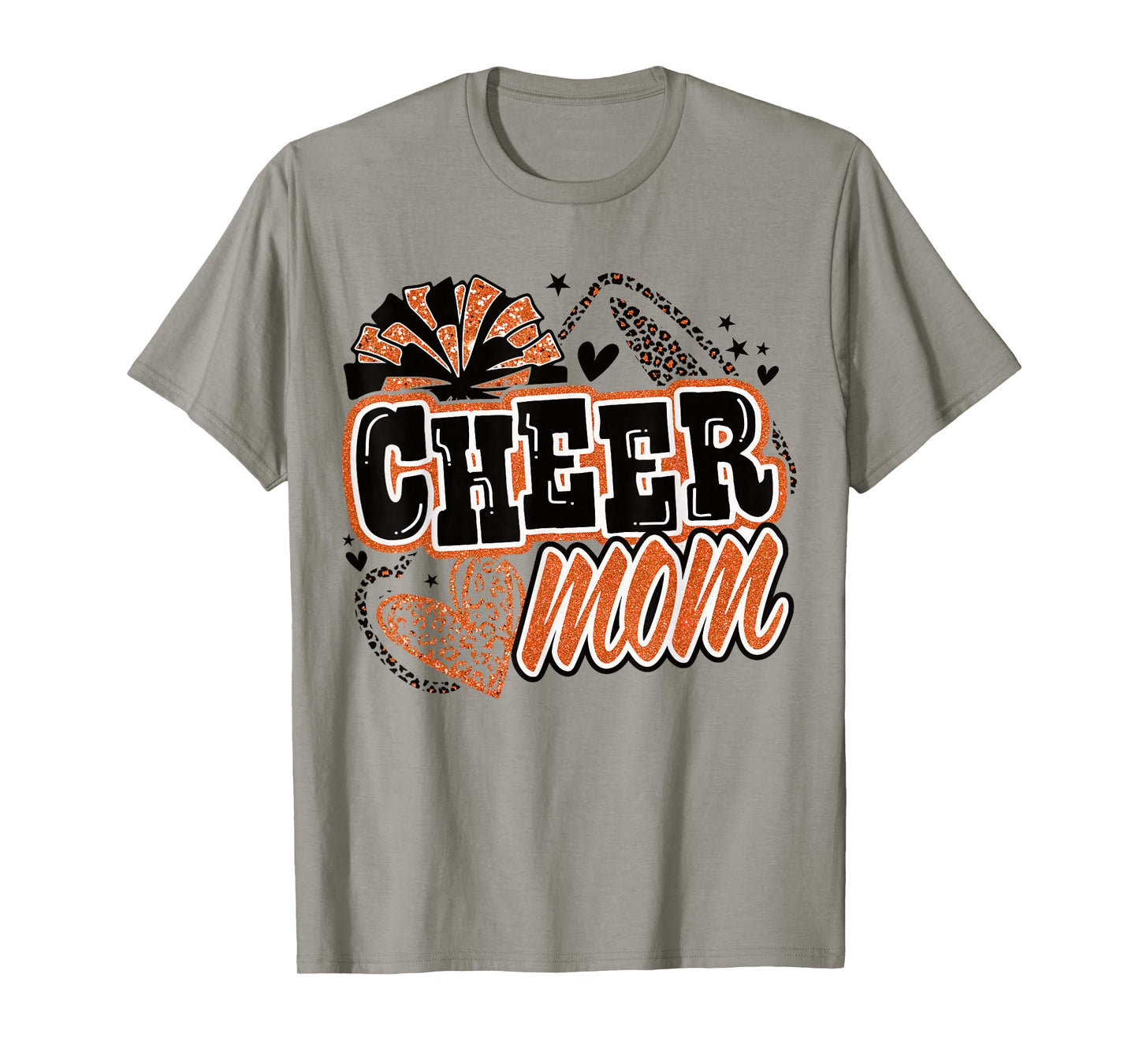 Cheer Mom Orange Cheerleader Game Day Cheer Mama Football T-Shirt