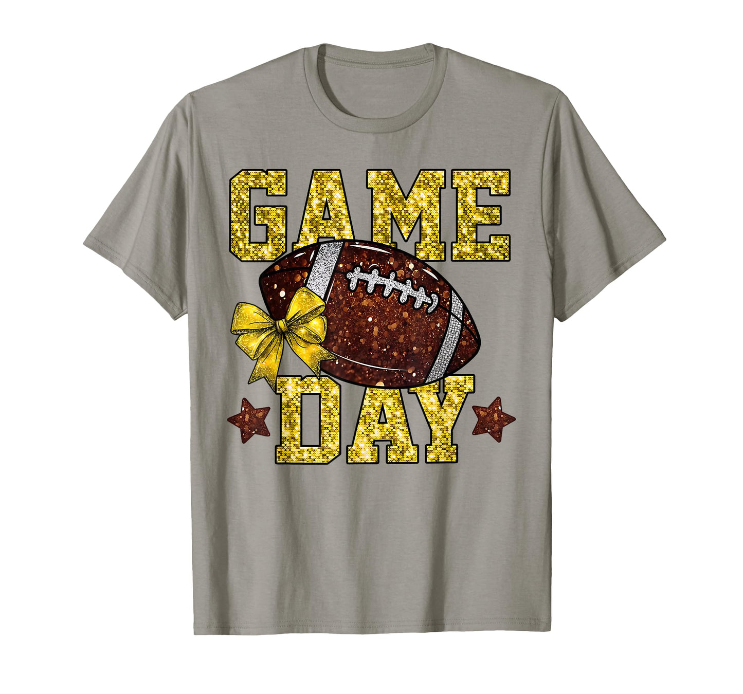 Game Day Touchdown Football Mom Girls Go Cheer Gold Yellow T-Shirt
