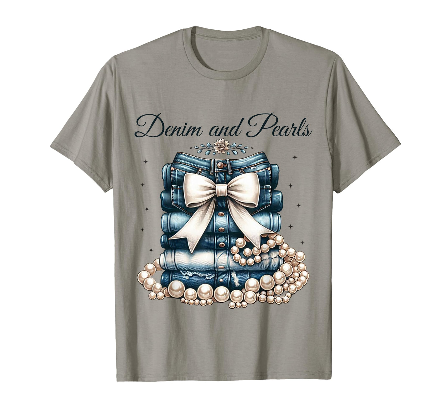 Pearls & Denim 2025 Outfit for Stylish Women T-Shirt