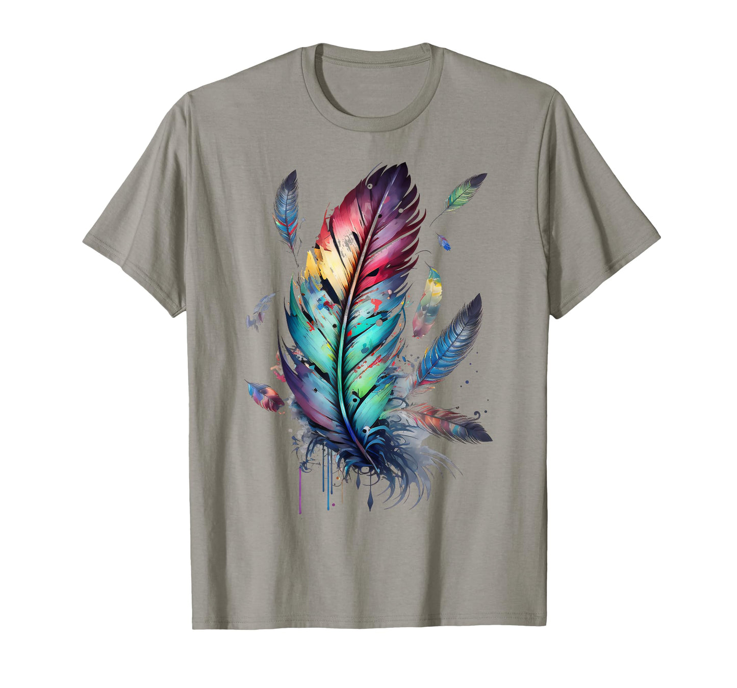 Colorful feathers boho style, bird, Native Americans, symbol T-Shirt