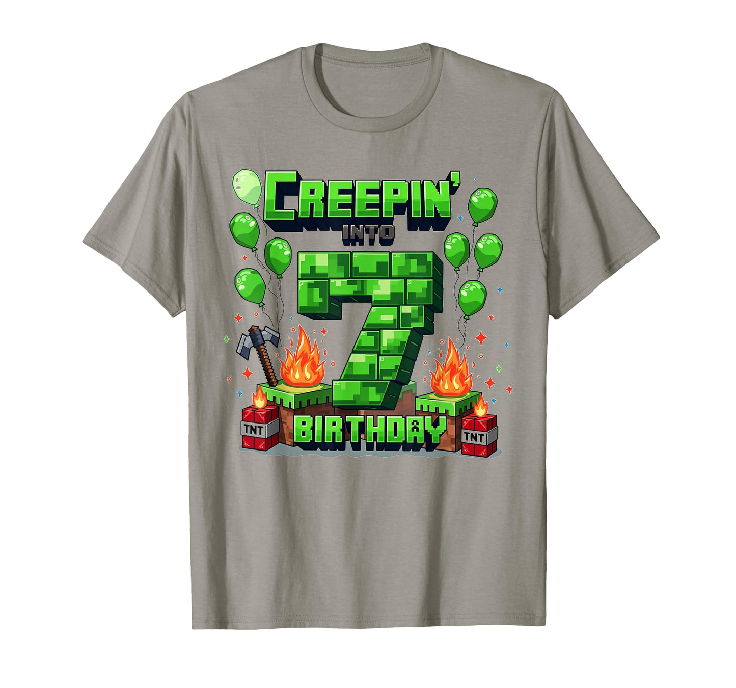 It's My 7th Birthday Boy Gamer Creepin’ Into 7 Gamer Pixel T-Shirt