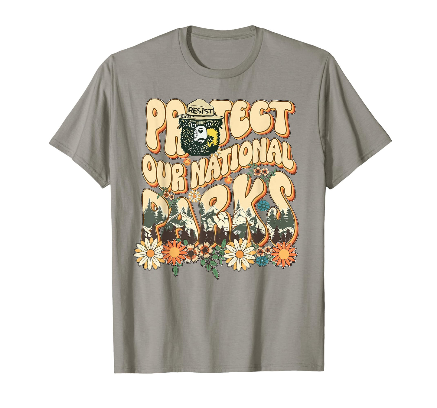 Floral Protect Our National Parks Retro Nature Conservation T-Shirt
