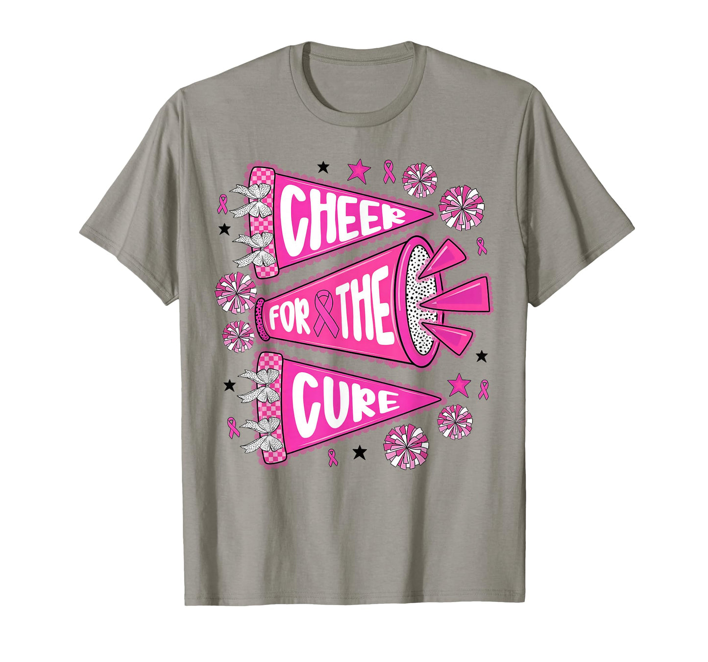 Cheer for The Cure Pennant Cheer Breast Cancer Awareness T-Shirt