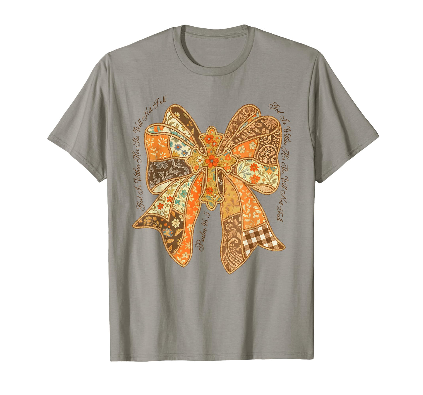 She Will Not Fall Jesus God is Within Her Coquette Christian T-Shirt