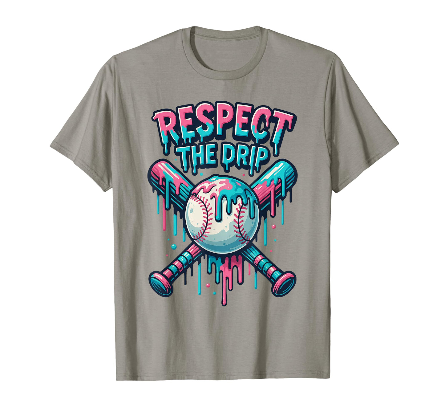 Funny Baseball Respect The Drip Baseball Boys Ice Cream T-Shirt