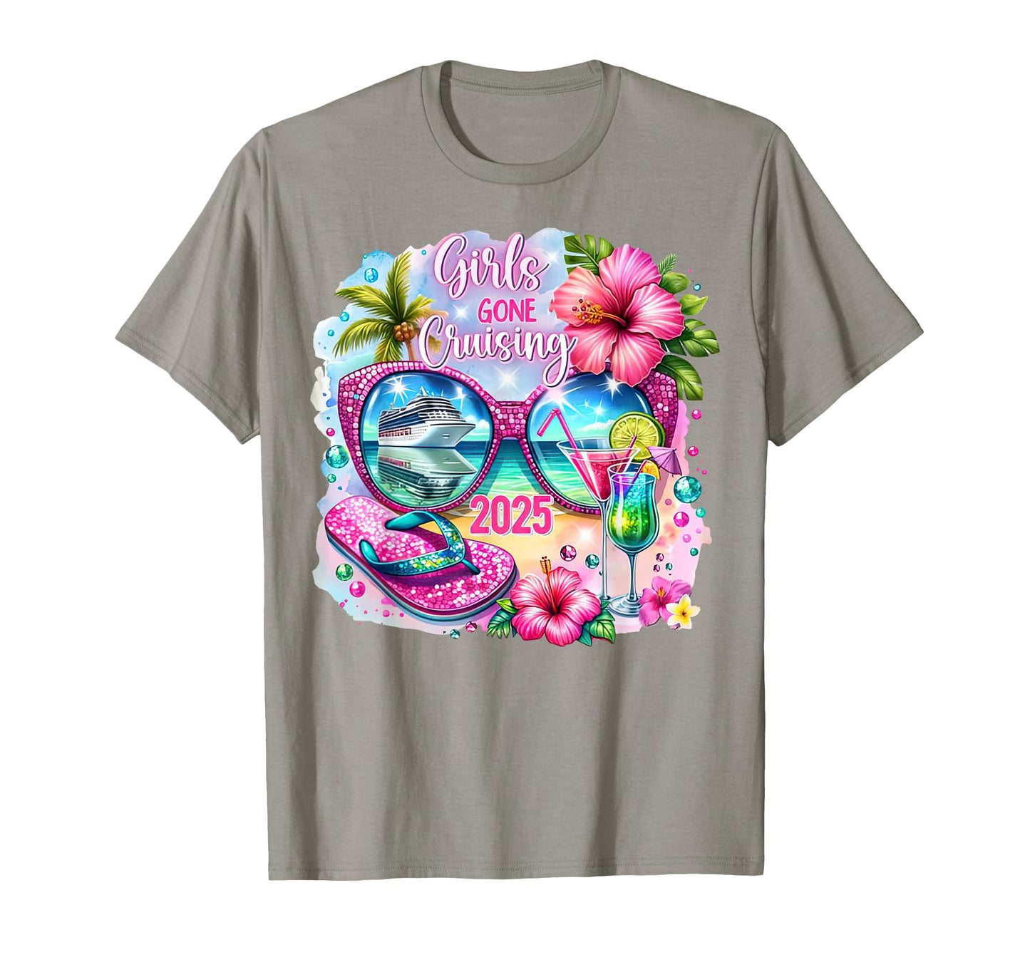 Girls Gone Cruising 2025 Vacation 2025 Tropical Girls Trip T-Shirt