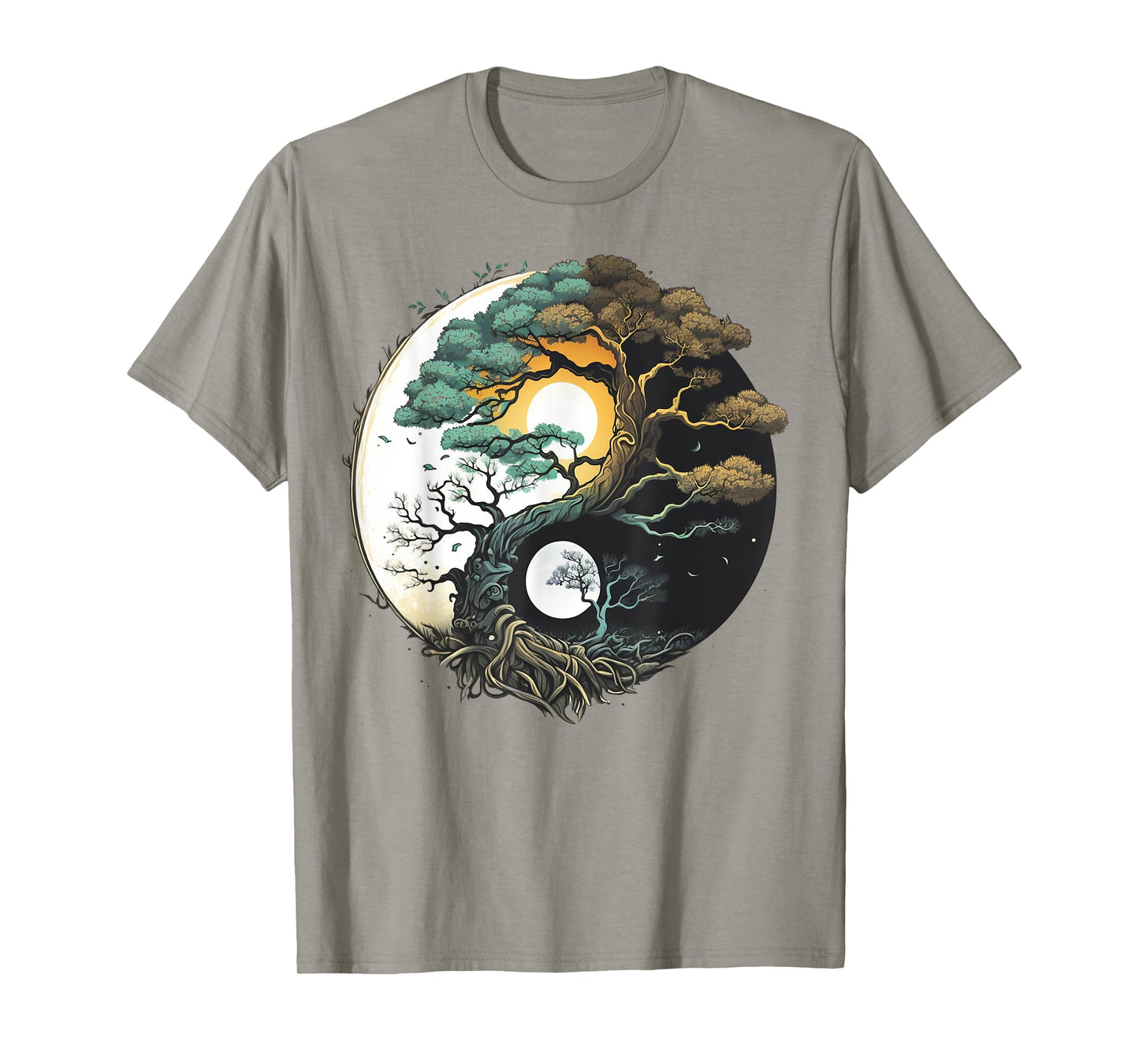 Yin Yang Miniature Tree of Life on Buddhist Bonsai Tree T-Shirt