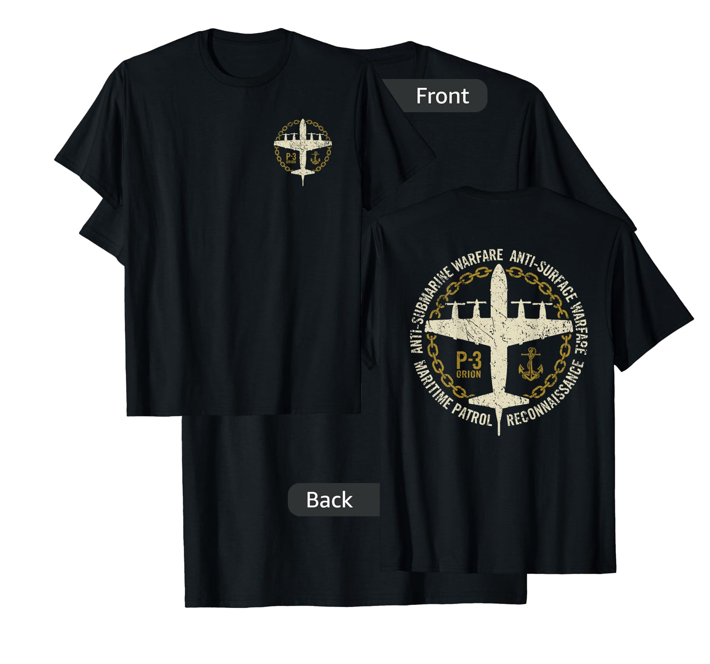 P-3 Orion Anti-Submarine Warfare Patrol Military Aircraft T-Shirt