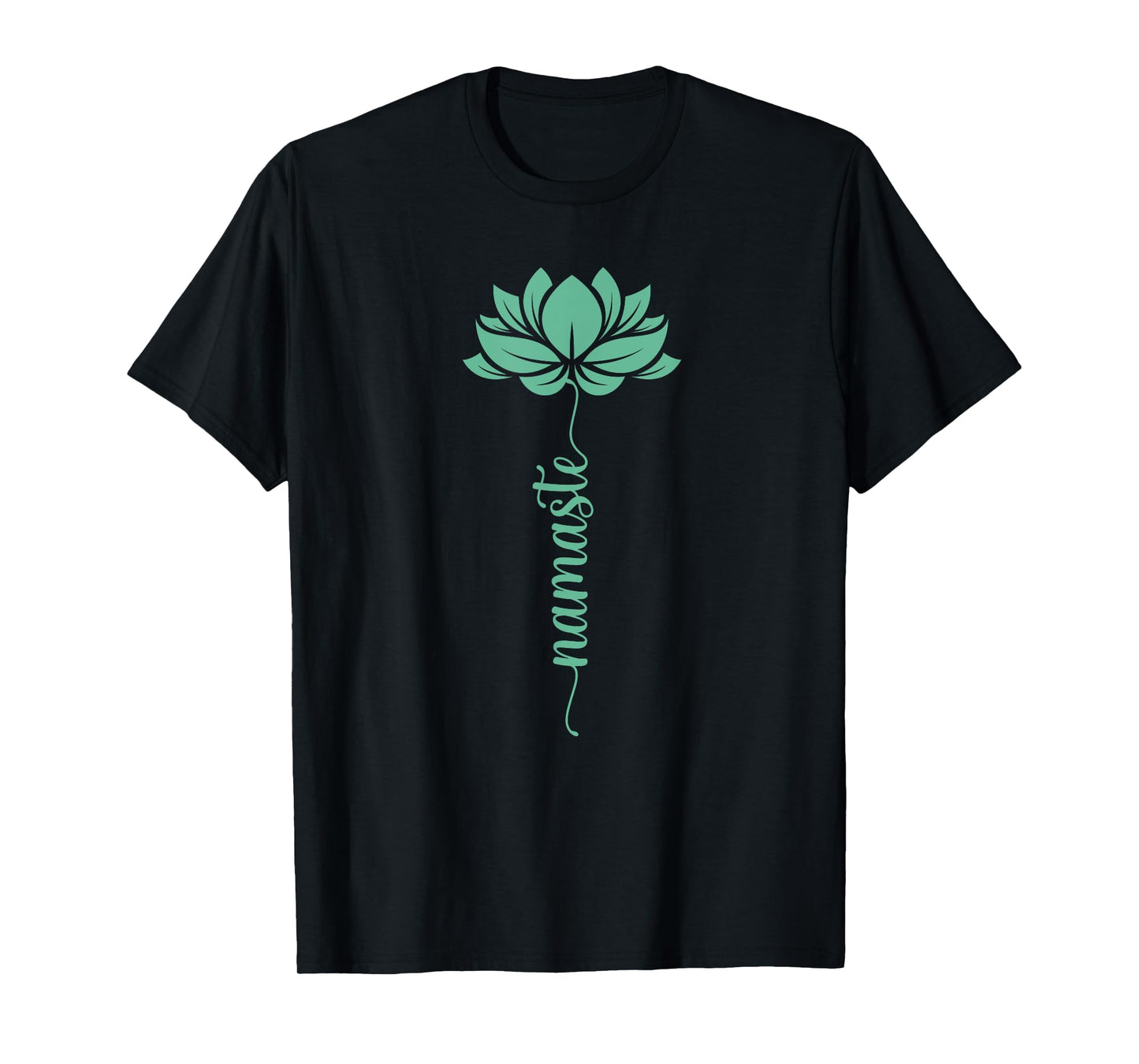 Namaste Yoga Lotus Flower Minimal Mint Green New Age Flower T-Shirt