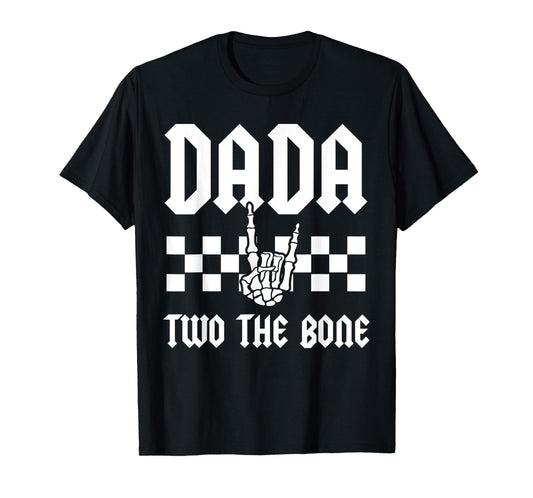 Dada Two The Bone Skeleton Hand 2nd Birthday Boy Girl T-Shirt