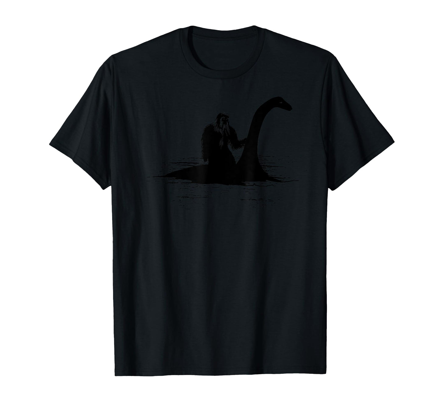 Bigfoot Riding Loch Ness Monster Cute Sasquatch Gift T-Shirt