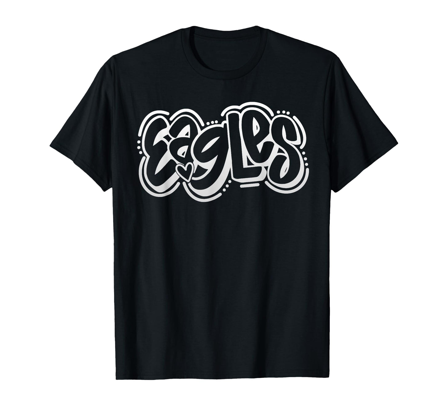 Vintage Eagles High School Go Eagles Pride Heart T-Shirt