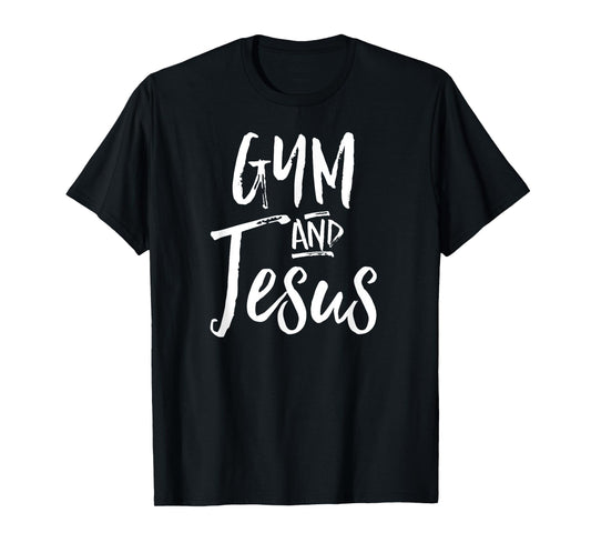 Gym And Jesus Shirt Christian Exercise Workout Yoga Tee T-Shirt