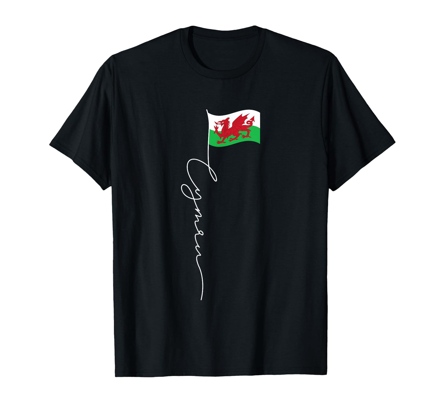 Wales Cymru Signature Flag Pole - Patriotic Welsh Flag T-Shirt