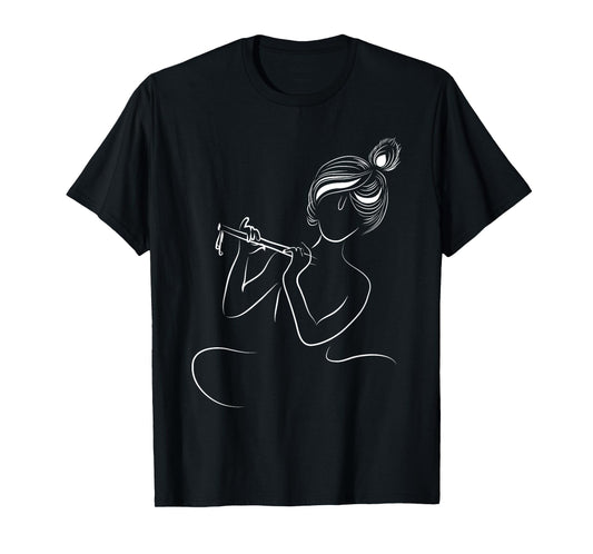 Naughty Krishna With His Flute - Lord Krishna T-shirt T-Shirt