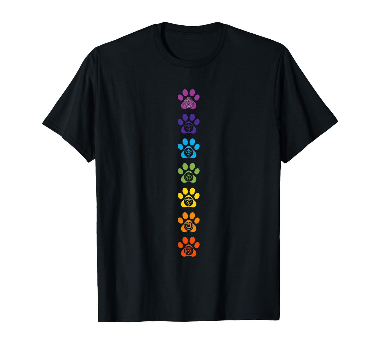 7 Chakras Puppy Paw Print Cute High Vibe Conscious T-Shirt T-Shirt