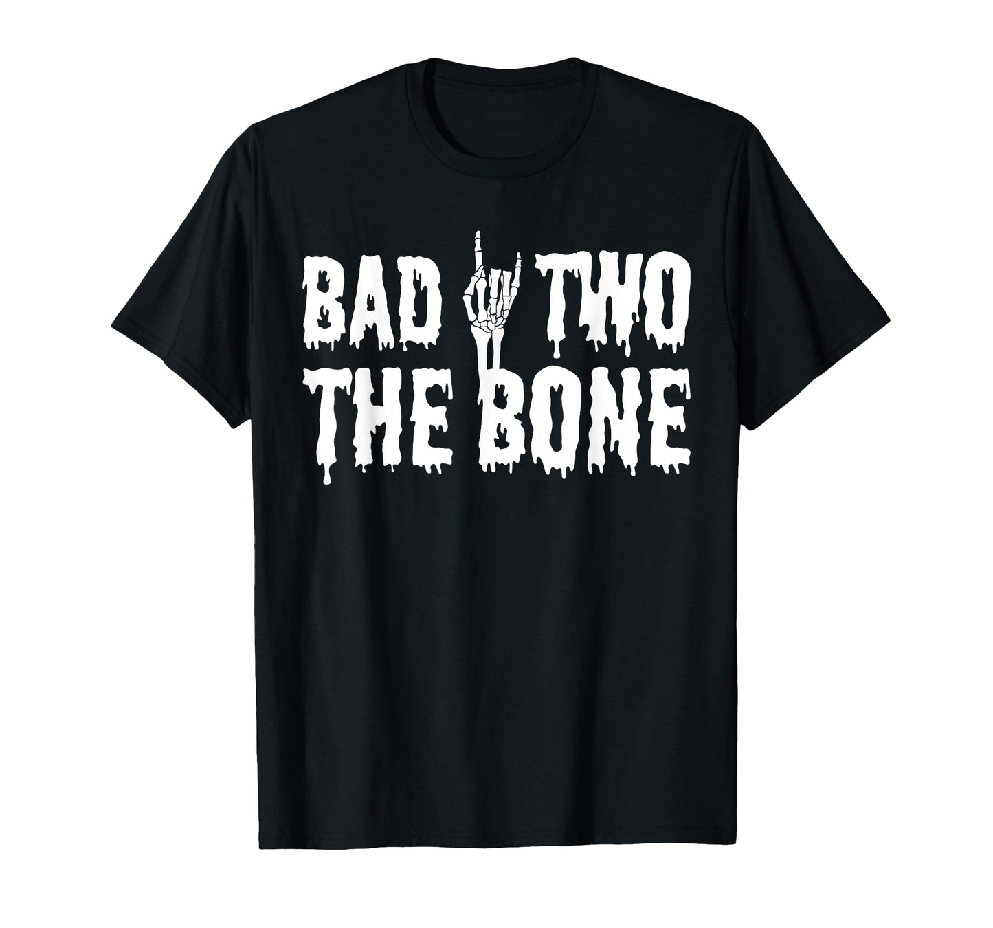 Bad Two the Bone 2nd Birthday 2 Years Old Gothic Birthday T-Shirt