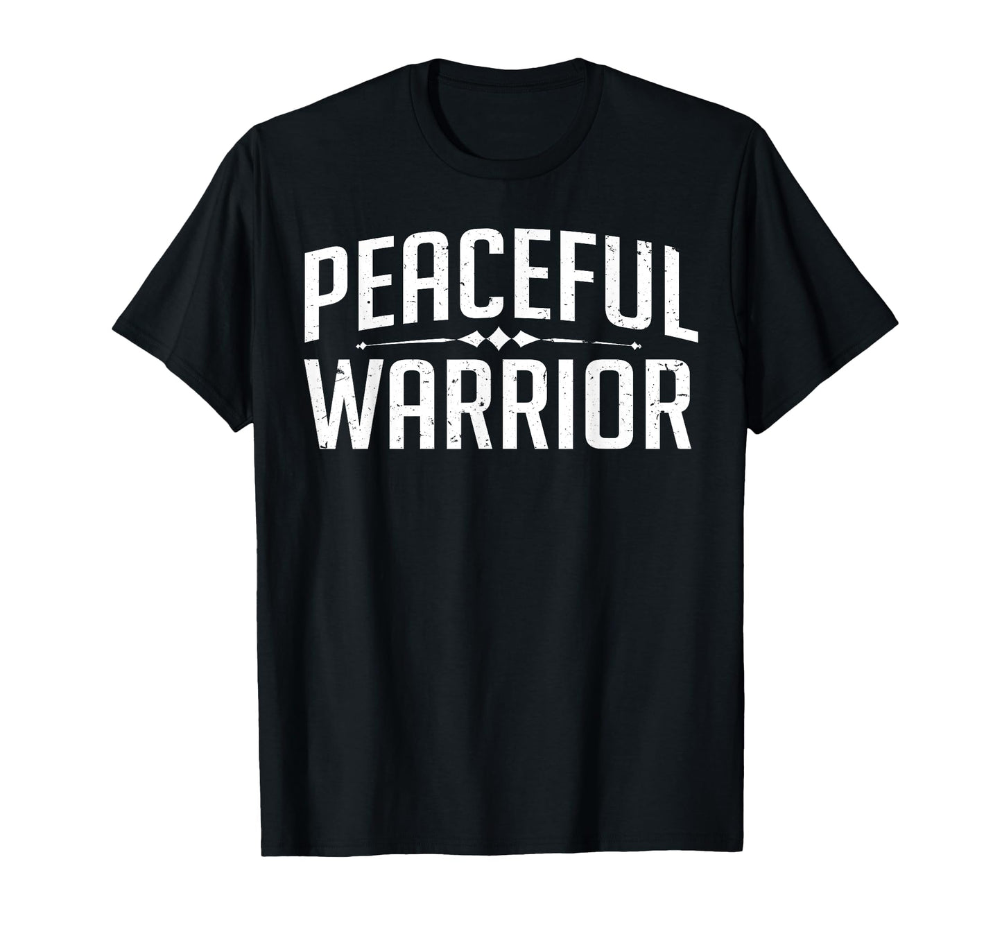 Peaceful Warrior Yoga and Meditation Distressed T-Shirt