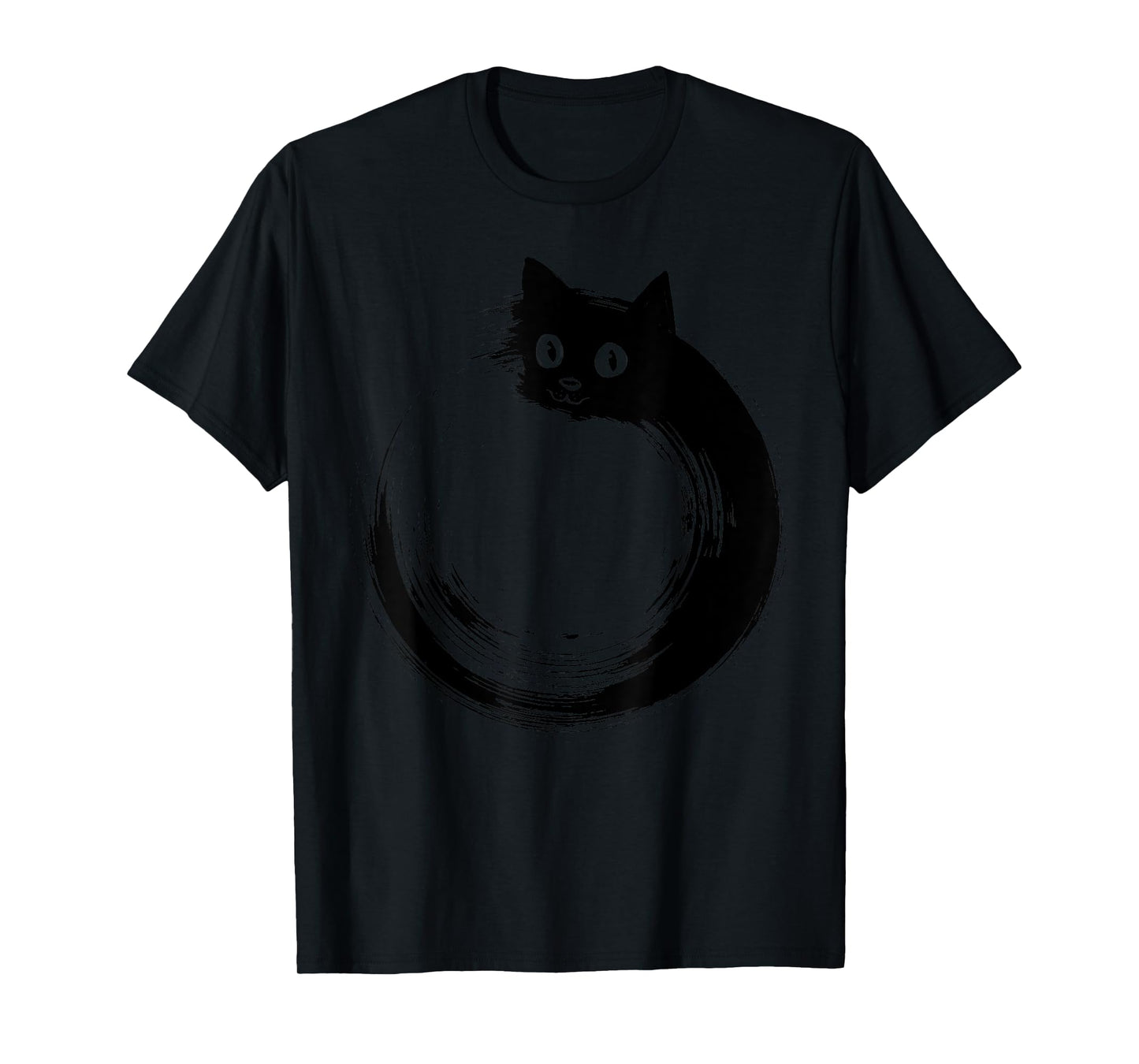 Dog Eat Doug Unisex-Adults Funny Cat Circle Meditation Japanese Zen T-Shirt