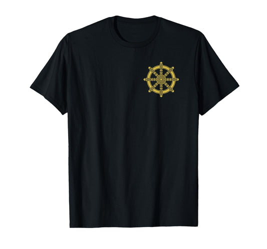 Dharma Wheel Buddha Dhamma Chakra Buddhism Side T-Shirt
