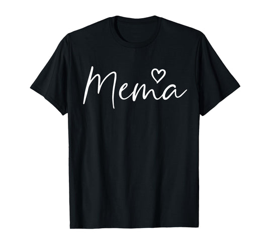 Mema Gifts For Women Grandma Heart Mother's Day Mema T-Shirt