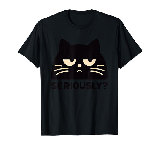 Annoyed Cat Seriously Cat Sarcastic Rolling Eyes Kawaii Cat T-Shirt for Men Women Kids