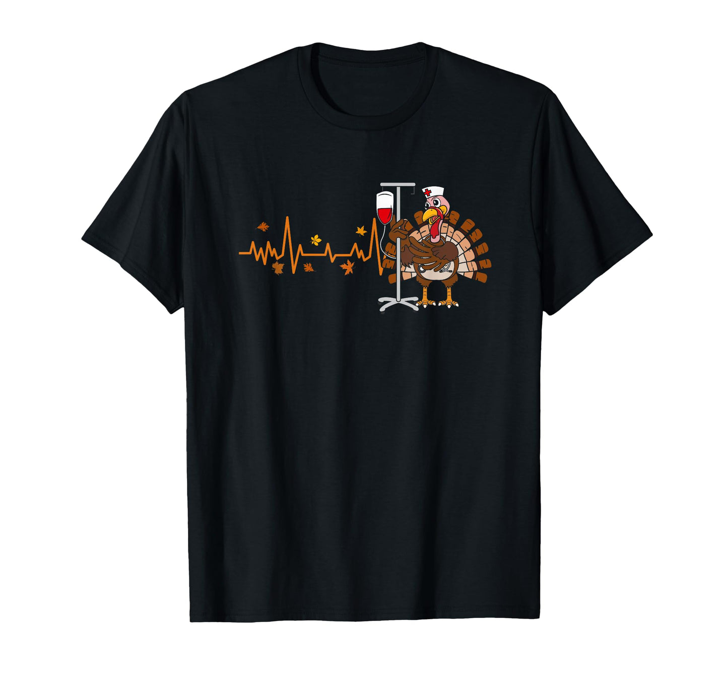 Heartbeat Turkey Nurse Thanksgiving Scrub Top Fall RN ICU ER T-Shirt