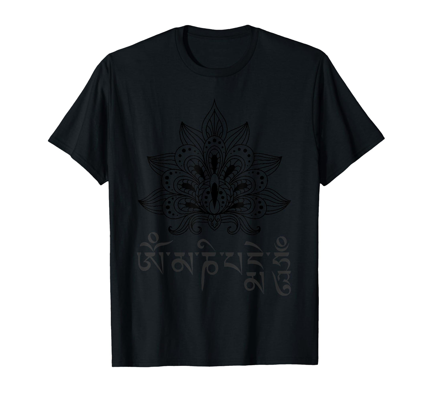 Om Mani Padme Hum Lotus Mandala Spiritual Design T-Shirt