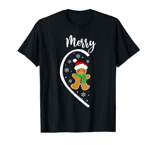 Merry Christmas Gingerbread Couple Christmas Pajama Matching T-Shirt