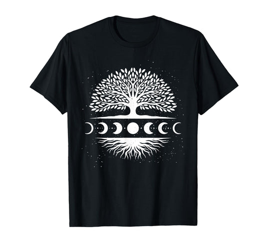 Tree Of Life Yggdrasil Moon Phase Spiritual T-Shirt