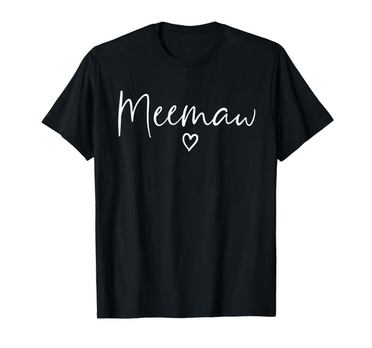 Meemaw Gifts For Women Grandma Heart Mother's Day Meemaw T-Shirt