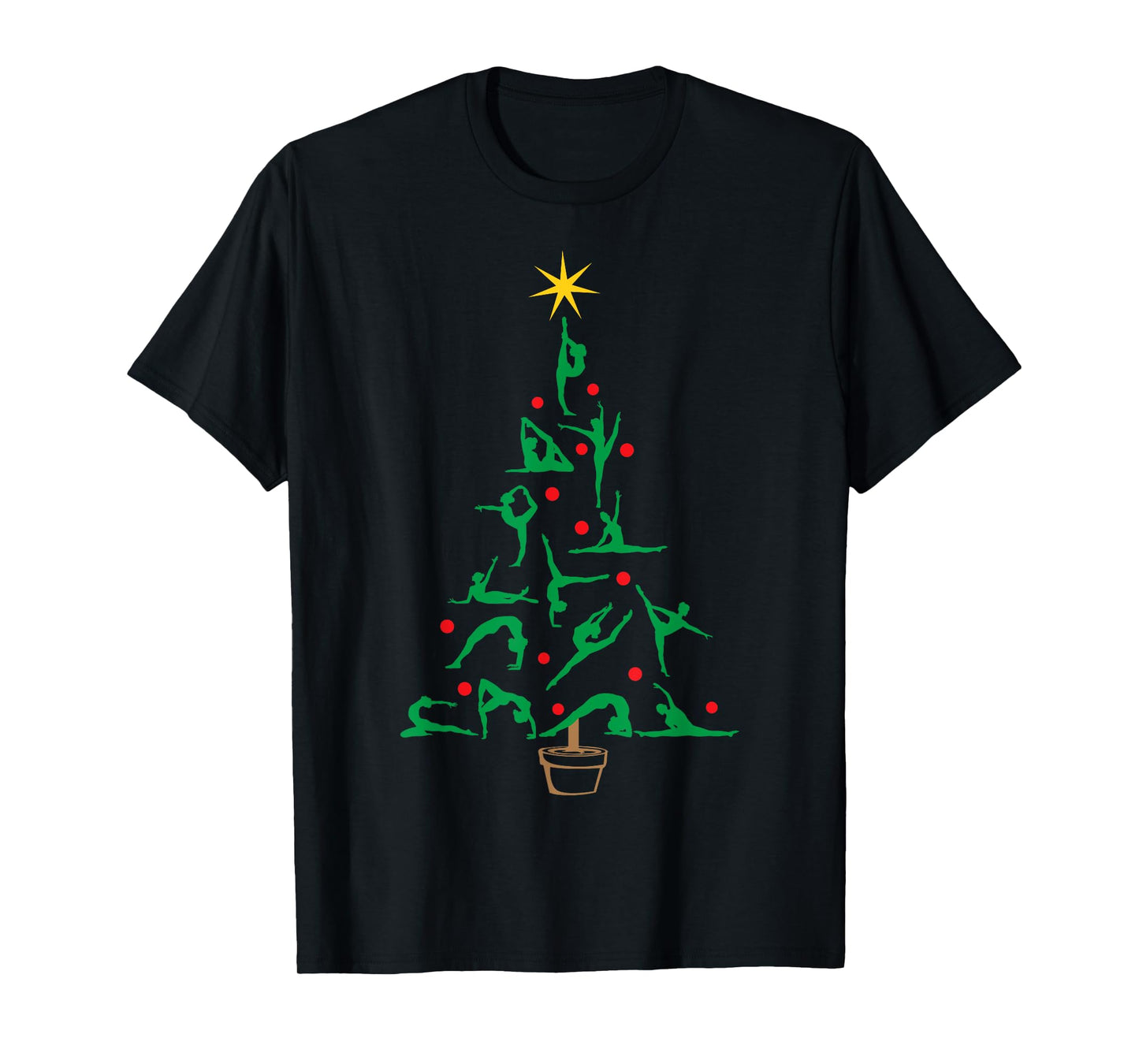 Xmas Gymnastics Yoga Christmas Tree T-Shirt