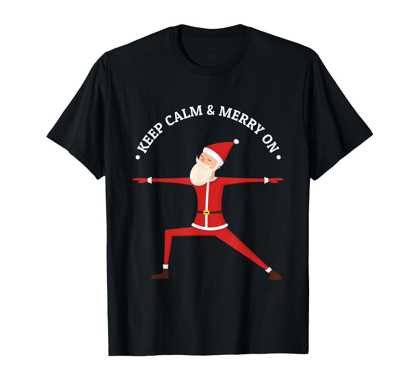 Yoga Fans Merry Christmas Stress Santa Meditation Namaste T-Shirt