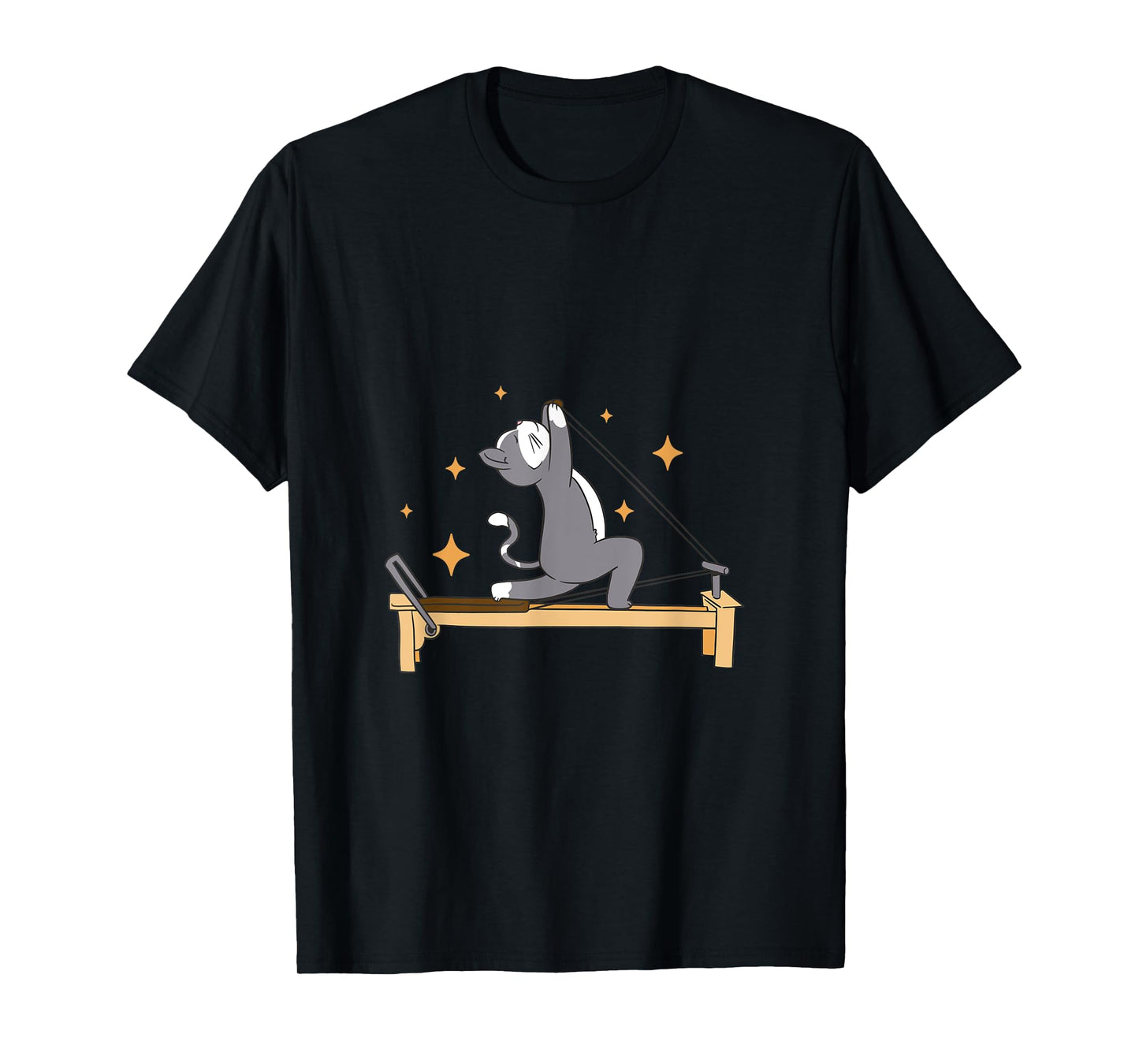 Cat Doing Pilates Workout Routine Men Women Kids T-Shirt